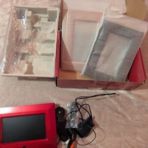 Red Digital Photo Frame with Accessories
